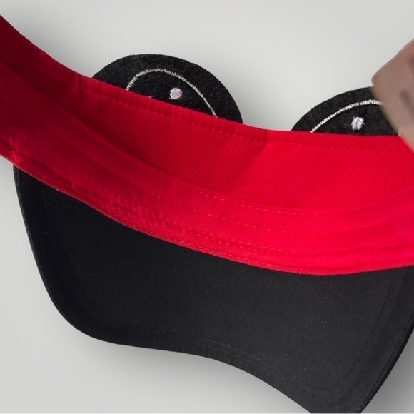 DISNEY Parks Mini Mouse Visor Black Red Polka Dot Bow Adjustable Back Adult Hat - Picture 10 of 10